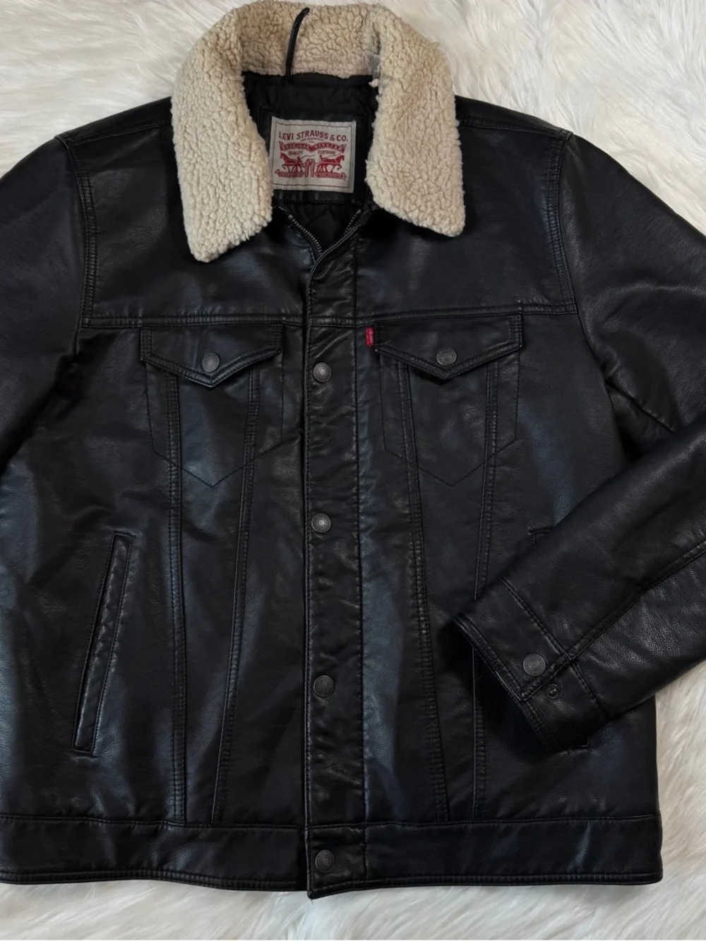 Levi's‎ Faux Leather Sherpa Trucker Jacket